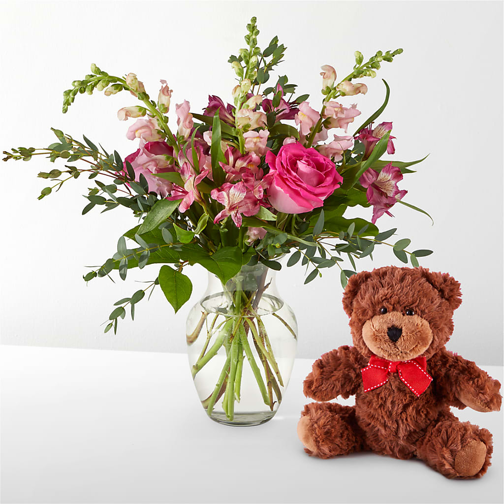 Happily Ever After Bouquet & Bear Set – Your Beautiful Flowers, Scranton PA