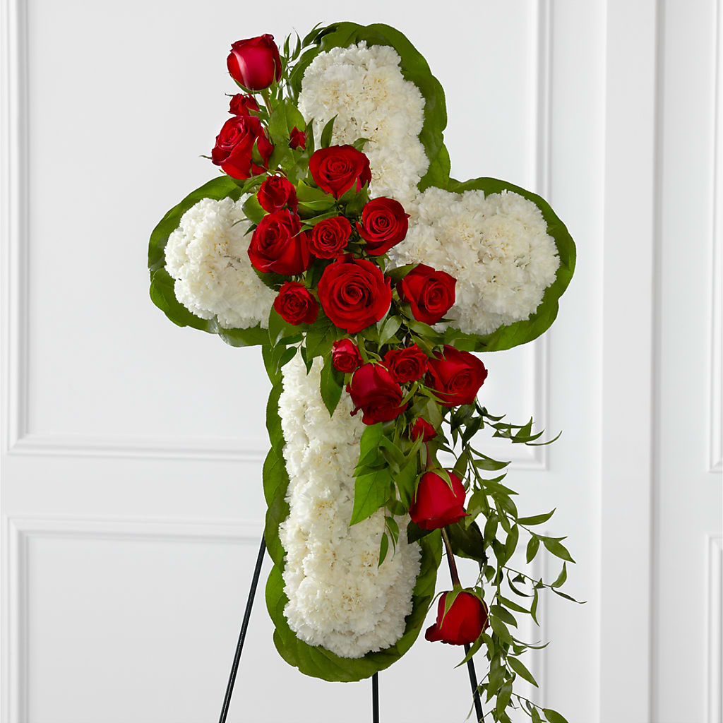 Floral Cross Easel – Your Beautiful Flowers, Scranton PA
