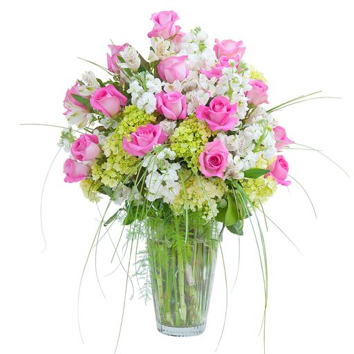 Pink and White Elegance Vase – Your Beautiful Flowers, Scranton PA