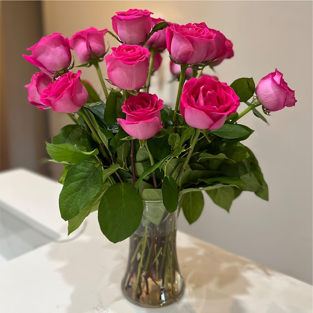 Long Stem Pink Rose Bouquet –  Your Beautiful Flowers, Scranton PA