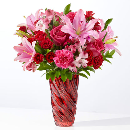 In Love Bouquet with Luxe Swirl Vase –  Your Beautiful Flowers, Scranton PA