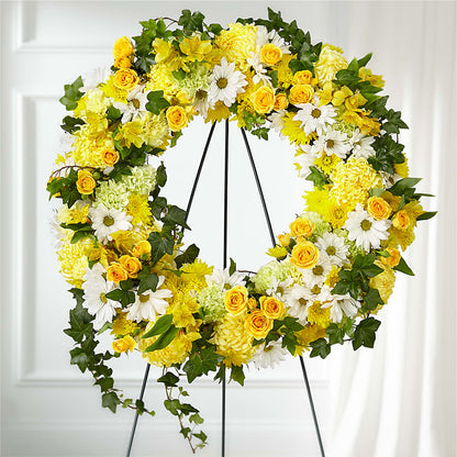 Golden Remembrance Wreath –  Your Beautiful Flowers, Scranton PA