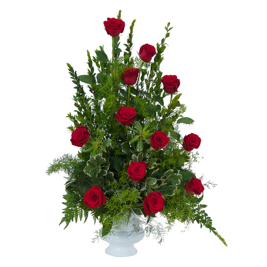 Royal Dozen Rose Urn –  Your Beautiful Flowers, Scranton PA