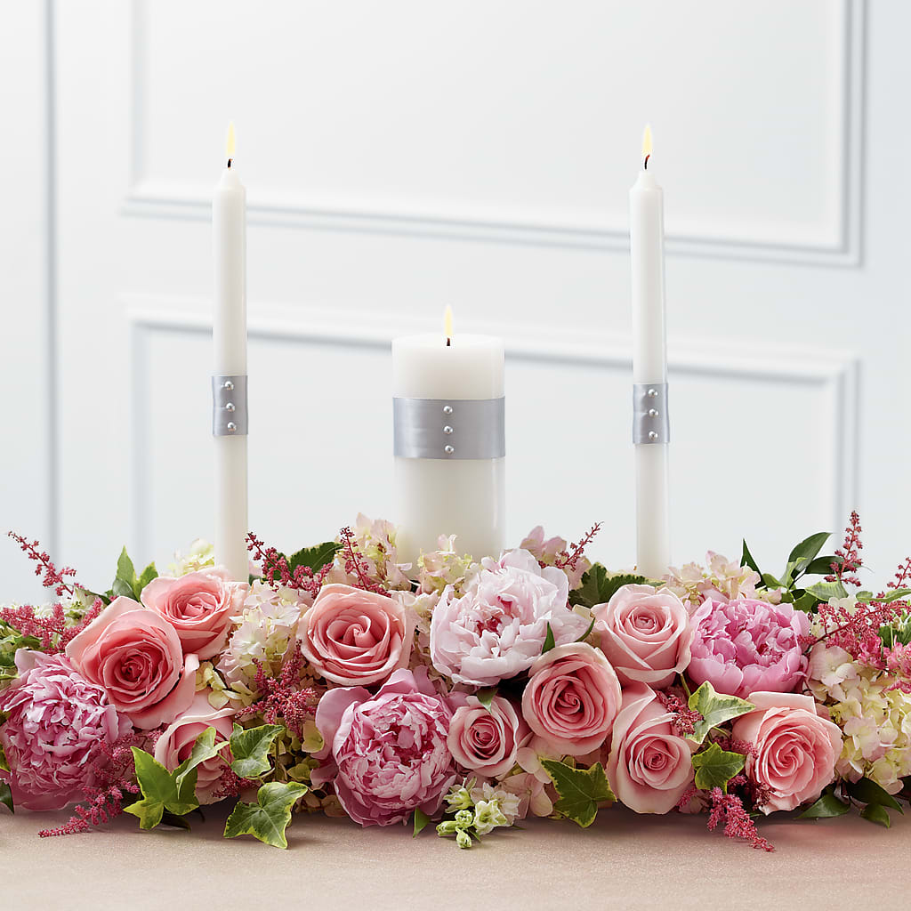 Worldwide Romance Unity Candle Arrangement –  Your Beautiful Flowers, Scranton PA